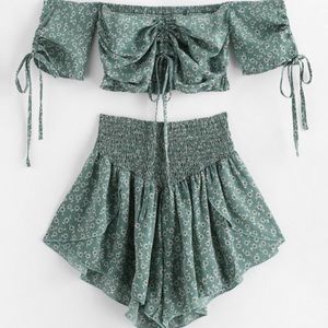 ZAFUL off shoulder cinched floral set